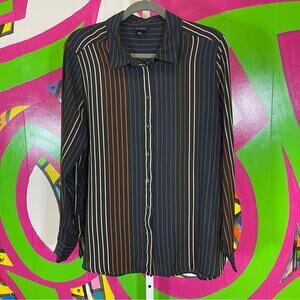 Who What Wear, Striped Long Sleeve Button Down Shirt. Size XXL. Excellent cond!